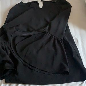Topshop black flared sleeve top